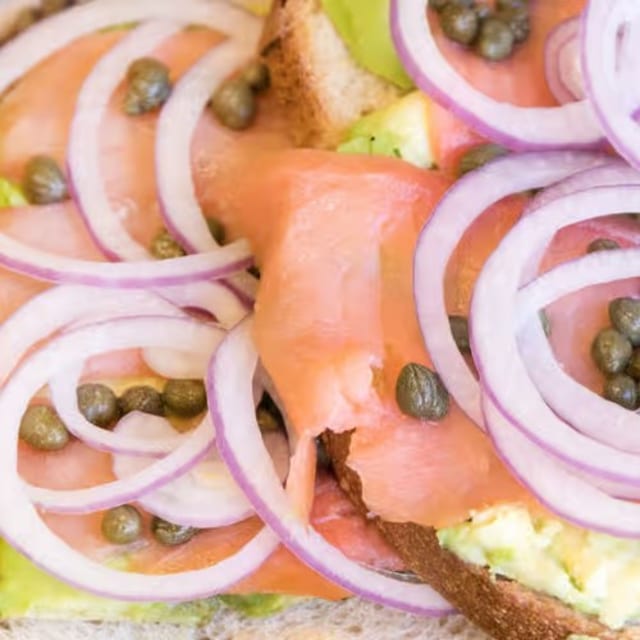 #15 Avocado Toast with Smoked Salmon.