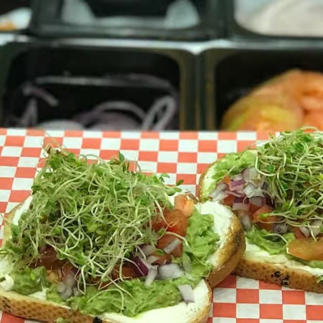 #14 Avocado Toast with Cream Cheese & Veggies.
