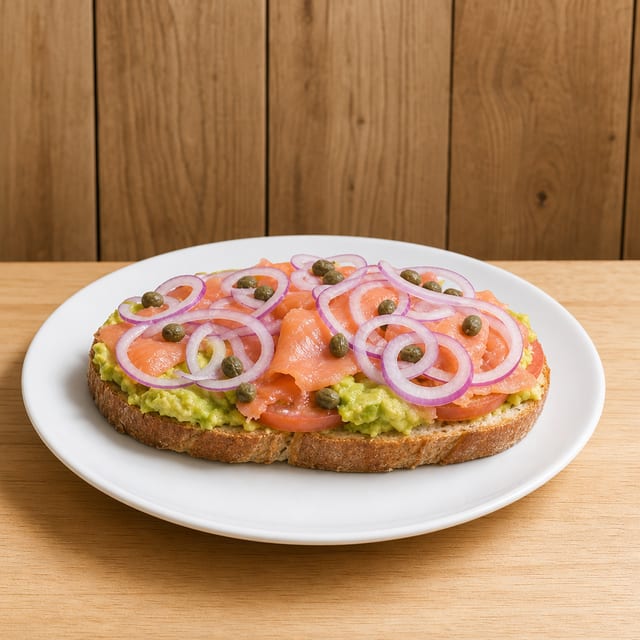 #15 Avocado Toast with Smoked Salmon.