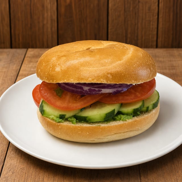 #10 Bagel with Veggies and Cream Cheese.