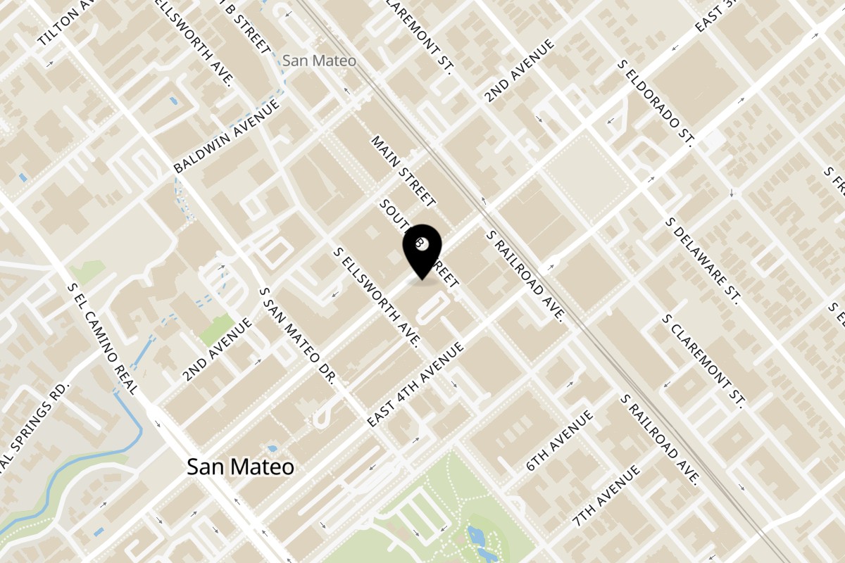 Map showing the location of Avocado Toast San Mateo on 226 E 3rd Ave in San Mateo